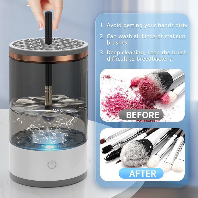 Cross-border 2024 new USB direct plug automatic makeup brush cleaner lazy electric cleaning and drying two-in-one